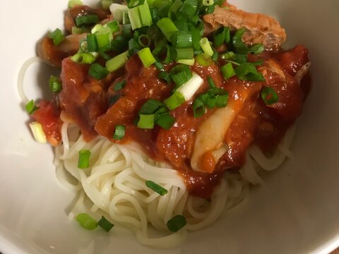 鯖とトマトのイタリアン冷麦